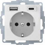 BERKER 48048989 S.1/B.x SSD mit 1x USB A/1x USB C polarweiß glänzend  Verpackungseinheit:1ST