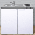 ALVA AQMKSA100.2L ALVA Sana Miniküche Herdteil li. Becken re., 4*-Kühlschrank, 100x89x60cm  Verpackungseinheit:1ST