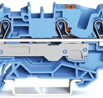 WAGO 2206-1304 3-Leiter-Durchgangsklemme mit Drücker 6 mm², blau  Verpackungseinheit:1ST