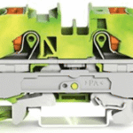WAGO 2210-1207 2-Leiter-Schutzleiterklemme mit Drücker 10 mm², grün-gelb  Verpackungseinheit:1ST