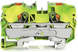 b2119ea4-3ca0-4701-83c3-b6e3cc8a4423 WAGO 2210-1207 2-Leiter-Schutzleiterklemme mit Drücker 10 mm², grün-gelb Verpackungseinheit:1ST – Bild 1
