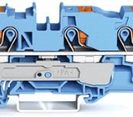 WAGO 2210-1304 3-Leiter-Durchgangsklemme mit Drücker 10 mm², blau  Verpackungseinheit:1ST