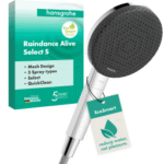 HANSGROHE 24511000 hansgrohe Raindance Alive Select S Handbrause 125 3jet EcoSmart, Chrom 24511XXX Verpackungseinheit:1ST