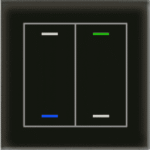 MDT BE-GTL2TS.01S KNX Glastaster II Light 2-fach RGBW,Temperaturs.,schwarz,Neutral  Verpackungseinheit:1ST