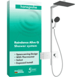 HANSGROHE 24590000 hansgrohe Raindance Alive Q Showerpipe 210/340 2jet mit ShowerSelect Comfort, Chrom 24590XXX Verpackungseinheit:1ST