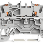 WAGO 2202-1401 4-Leiter-Durchgangsklemme mit Drücker 2,5 mm², grau  Verpackungseinheit:1ST