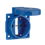 PC ELECTRIC 1050-0B Schutzkontaktsteckdose blau IP54, Flansch 50x50  Verpackungseinheit:1ST