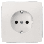 SIEMENS 5UB1855 Schuko-Steckdose mit erh. BS. DELTA style, titanweiß  Verpackungseinheit:1ST