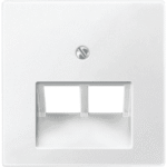MERTEN 298019 Zentralplatte für UAE-Einsatz, 2fach, po larweiß, System M  Verpackungseinheit:1ST