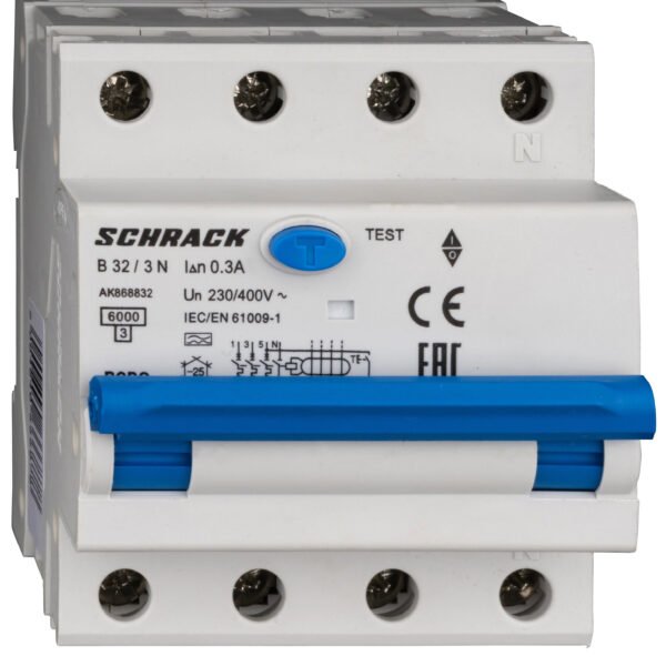 AK868832-- LS-FI-Schalter 3+N, AMPARO, 6kA, B 32A, 300mA, Typ A<br><u>Verkaufseinheit: 1Stk</u>