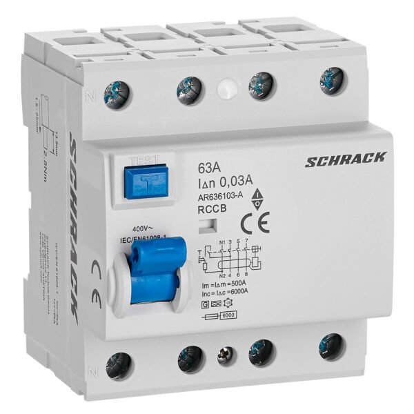 AR636103-A FI-Schalter AMPARO 63A, 4-polig, 30mA, Bauart G, Typ A<br><u>Verkaufseinheit: 1Stk</u>