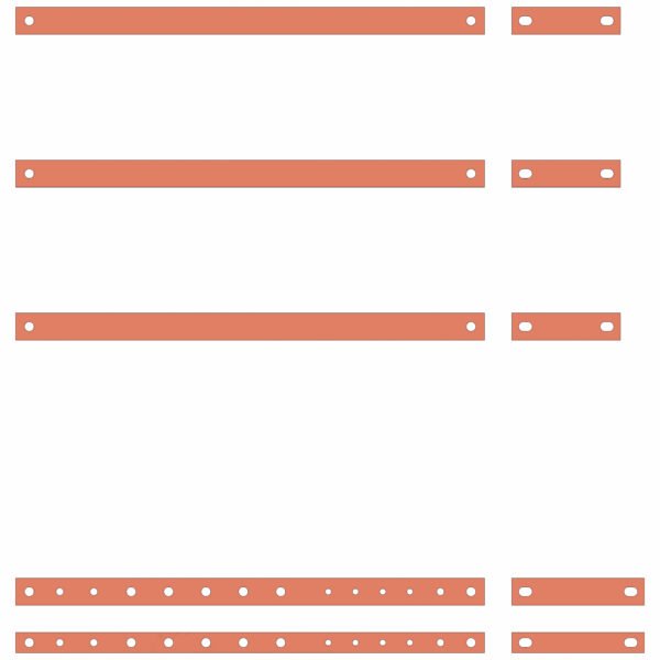 BS900213-A Kupferschienen Set 5 polig 630A Cu für Abgangsfeld 800mm<br><u>Verkaufseinheit: 1Stk</u>