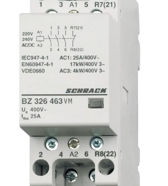 BZ326463VM Installationsschütz 25A, 3S+1Ö,230VACDC 2TE<br><u>Verkaufseinheit: 1Stk</u>