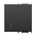 ET112019-- Schalterabdeckung mit Linse 2M, schwarz<br><u>Verkaufseinheit: 1Stk</u>