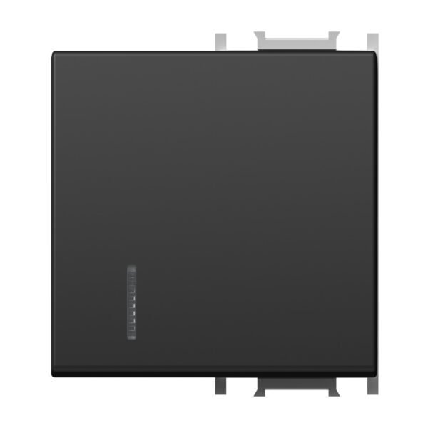 ET112019-- Schalterabdeckung mit Linse 2M, schwarz<br><u>Verkaufseinheit: 1Stk</u>