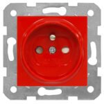 EV101256-- Steckdose m Erdungsstift, erh Berührungssch, Schraubkl, rot<br><u>Verkaufseinheit: 1Stk</u>