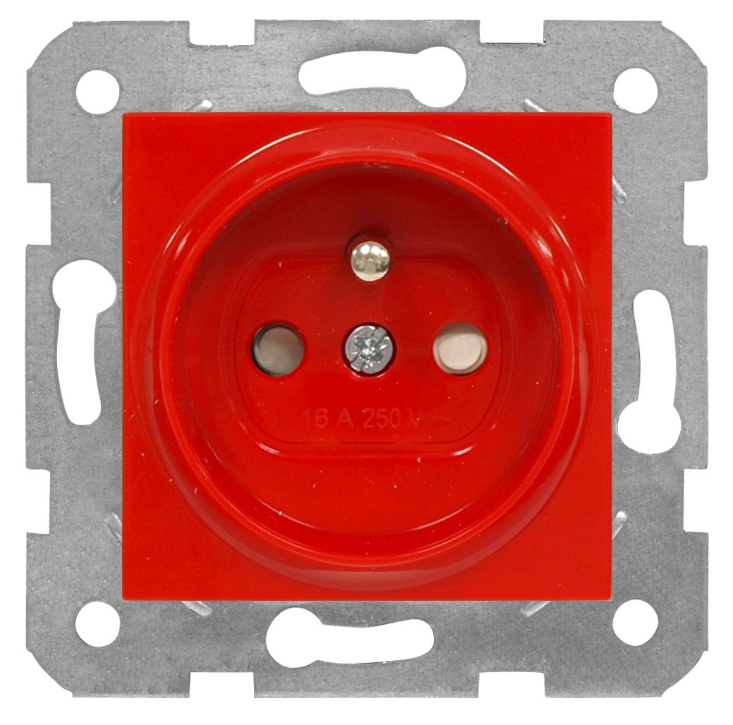 OLYMPUS DIGITAL CAMERA EV101256-- Steckdose m Erdungsstift, erh Berührungssch, Schraubkl, rot<br><u>Verkaufseinheit: 1Stk</u> – Bild 1