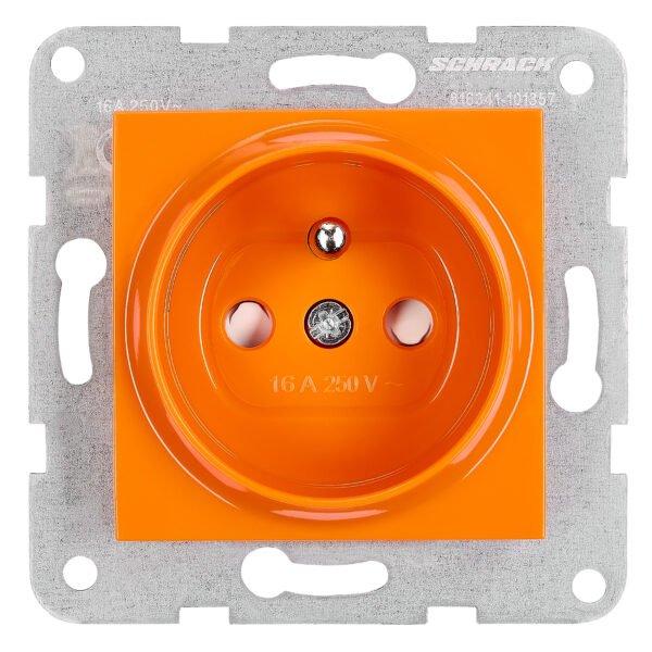 EV101258-- Steckdose m Erdungsstift, erh Berührungssch, Schraubkl, oran<br><u>Verkaufseinheit: 1Stk</u>