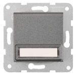 EV111220-- Steckdose, Klappdeckel, Beschriftungsschild, Steckkl, anthra<br><u>Verkaufseinheit: 1Stk</u>