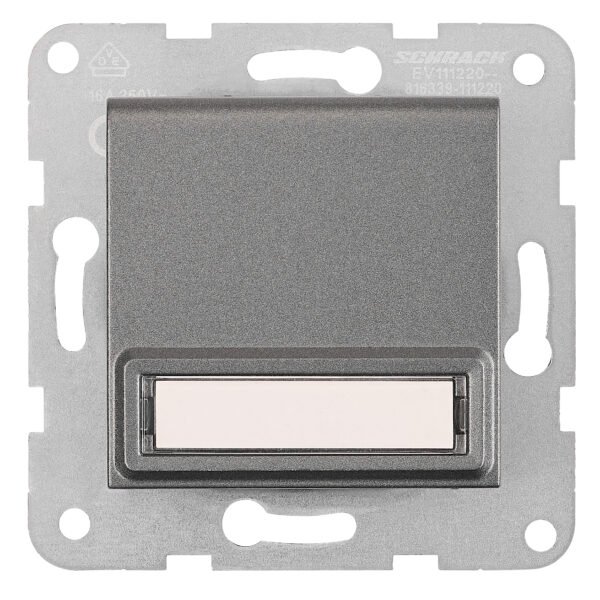 EV111220-- Steckdose, Klappdeckel, Beschriftungsschild, Steckkl, anthra<br><u>Verkaufseinheit: 1Stk</u>