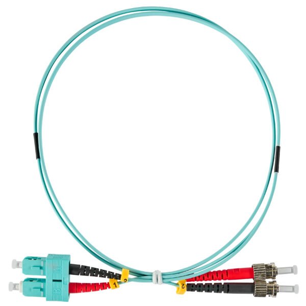 HLP23TC00F LWL Patchkabel Duplex ST/UPC - SC/UPC, 50/125µm OM3,  0,5m<br><u>Verkaufseinheit: 1Stk</u>