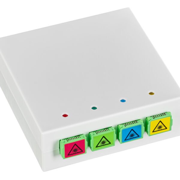 HSELDA49DP FTTH Dose Aufputz B80xH28xT80mm, 4xSC/APC 8°, OS2 G657.A2<br><u>Verkaufseinheit: 1Stk</u>