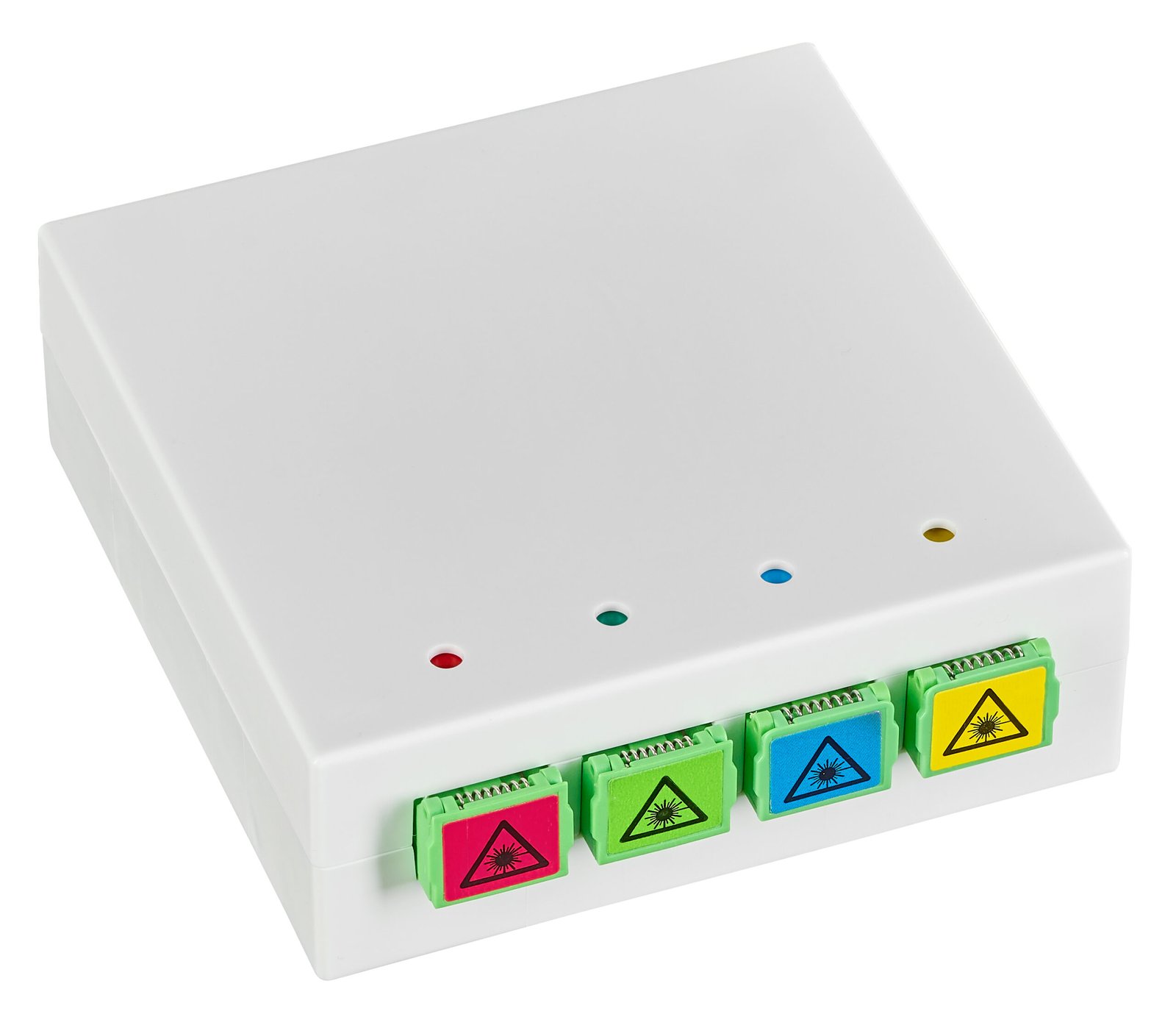 f_hselda49dp HSELDA49DP FTTH Dose Aufputz B80xH28xT80mm, 4xSC/APC 8°, OS2 G657.A2<br><u>Verkaufseinheit: 1Stk</u> – Bild 1