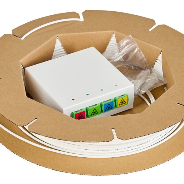 HSELR49DP3 FTTH Rollerbox  30m, 4xSC/APC 8°, OS2 G657.A2,B2ca-s1a,d0,a1<br><u>Verkaufseinheit: 1Stk</u>