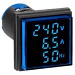 MGF32100B- Multimeter, 22,5 mm, 0-100 A 50-500 V AC, blau, rechteckig<br><u>Verkaufseinheit: 1Stk</u>