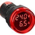 MGF40100R- Volt/Amperemeter, 22,5 mm, 50-500 V 0-100 A AC,  rot, rund<br><u>Verkaufseinheit: 1Stk</u>