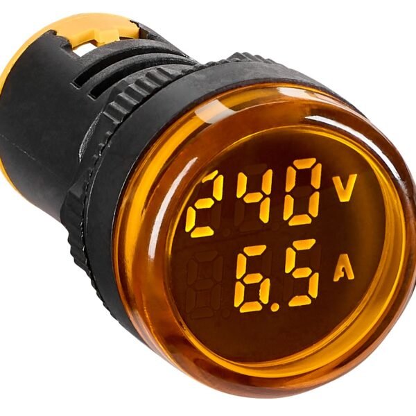 MGF40100Y- Volt/Amperemeter, 22,5 mm, 50-500 V 0-100 A AC,  gelb, rund<br><u>Verkaufseinheit: 1Stk</u>