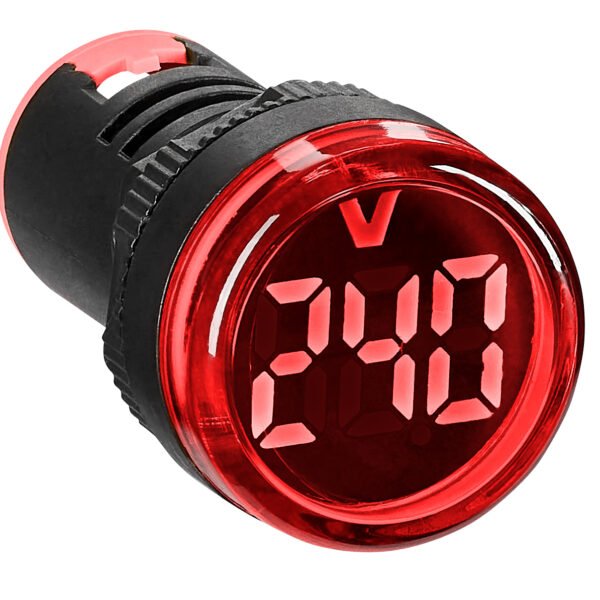MGF60500R- Voltmeter, 22,5 mm, 50 - 500 V AC,  rot, rund<br><u>Verkaufseinheit: 1Stk</u>