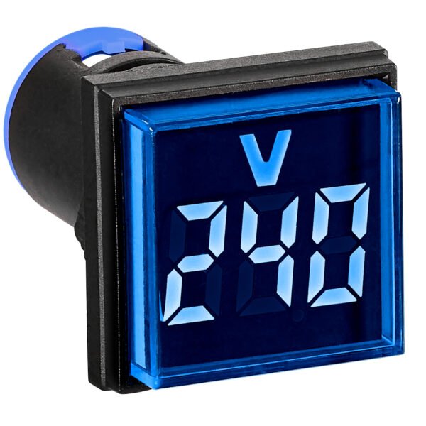 MGF62500B- Voltmeter, 22,5 mm, 50 - 500 V AC, blau, rechteckig<br><u>Verkaufseinheit: 1Stk</u>