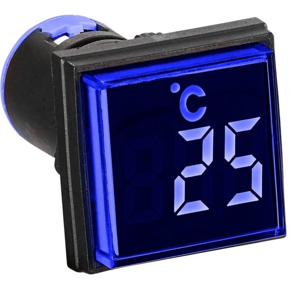 MGFT2200B- Temperaturmesser, 22,5 mm, -20°C - 200°C, blau, rechteckig<br><u>Verkaufseinheit: 1Stk</u>