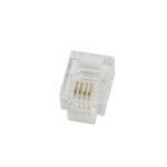Q7J116P4C- RJ11 Stecker zum Crimpen, ungeschirmt 6/4, Telefon, 100 Stk<br><u>Verkaufseinheit: 1VE</u>