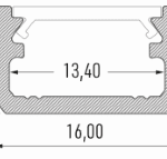 SMARTLED AP1609-01 LED-Aufbauprofil GRAZ 2m Aluminium eloxiert, BxH 16x9.28 mm  Verpackungseinheit:1ST
