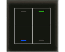 4e383abe-f524-4b73-a4d2-e1f31779c30e MDT BE-GTL4TS.01S KNX Glastaster II Light 4-fach RGBW,Temperaturs.,schwarz,Neutral Verpackungseinheit:1ST – Bild 1