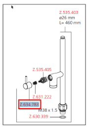 62828c42-ccaf-4a27-8d50-f207c233706a KWC AUSTRIA 634783 KWC Gastro Hebelkörper D31, chrom Verpackungseinheit:1ST – Bild 1