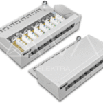 ALVA DESK-PP-KAT6-8 Desktoppanel KAT.6, 8-Port, geschirmt, LSA+, grau  Verpackungseinheit:1ST