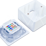 ALVA DD-KAT6-2-AP-9010 KAT.6 Aufputzdose komplett 2xRJ45 Schrägauslass geschirmt, RAL9010, LSA+  Verpackungseinheit:1ST