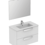 ALVA AQBMORWPP80W ALVA Ora Waschplatz-Paket 80cm Weiß Unterschrank, Spiegel, Leuchte, Armatur  Verpackungseinheit:1ST