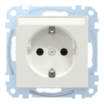 MERTEN MEG2302-0319 SCHUKO-Steckdose mit Schriftf., BRS, Ste ckklemmen, polarweiß glänzend, System M  Verpackungseinheit:1ST