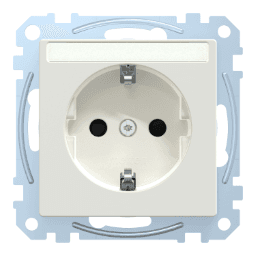 d8e1b056-c82e-45e1-93ca-4bb6ede4e080 MERTEN MEG2302-0319 SCHUKO-Steckdose mit Schriftf., BRS, Ste ckklemmen, polarweiß glänzend, System M Verpackungseinheit:1ST – Bild 1