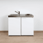 ALVA AQMKSA100.2L1 ALVA Sana 1.0 Miniküche Herdteil li. Becken re., 4*-Kühlschrank, 100x88x60cm  Verpackungseinheit:1ST