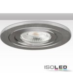 ISOLED 111063 Einbaurahmen BRUSH rund, Loch 78mm, Alu gebürstet, für GU10/MR16 Spots