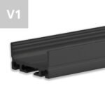 ISOLED 113183 LED Aufbauprofil SURF20 FLAT V1 Aluminium schwarz RAL 9005, 200cm