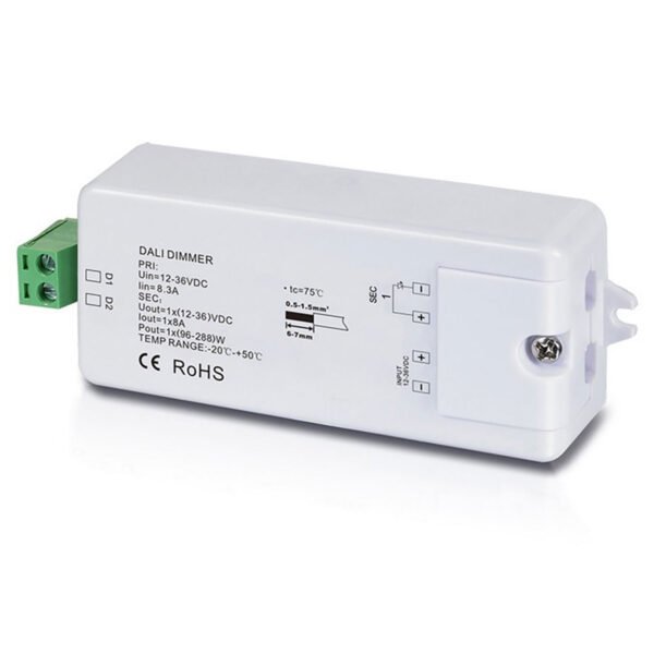 ISOLED 113203 DALI 1 Adresse PWM-Dimmer 12-36V, 1 Kanal, 12-36V 8A