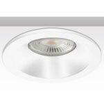 ISOLED 113280 Einbaurahmen rund mit Glaslinse, Loch 72mm, weiß, für GU10/MR16 Spots