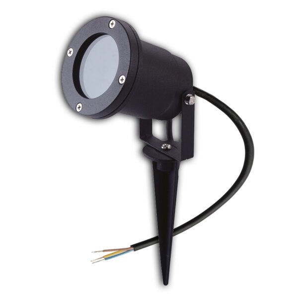ISOLED 113296 Aufbaustrahler GU10, IP65, schwarz inkl. Erdspieß