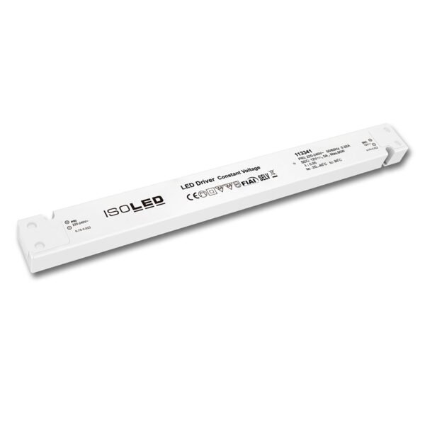 ISOLED 113341 LED Trafo 12V/DC, 0-60W, SELV, ultraflach, schmal